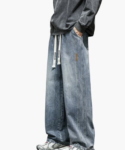 Herr Lösa Baggy Jeans Streetwear Lediga Byxor för Unga