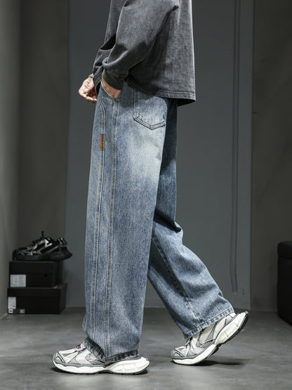 Herr Lösa Baggy Jeans Streetwear Lediga Byxor för Unga