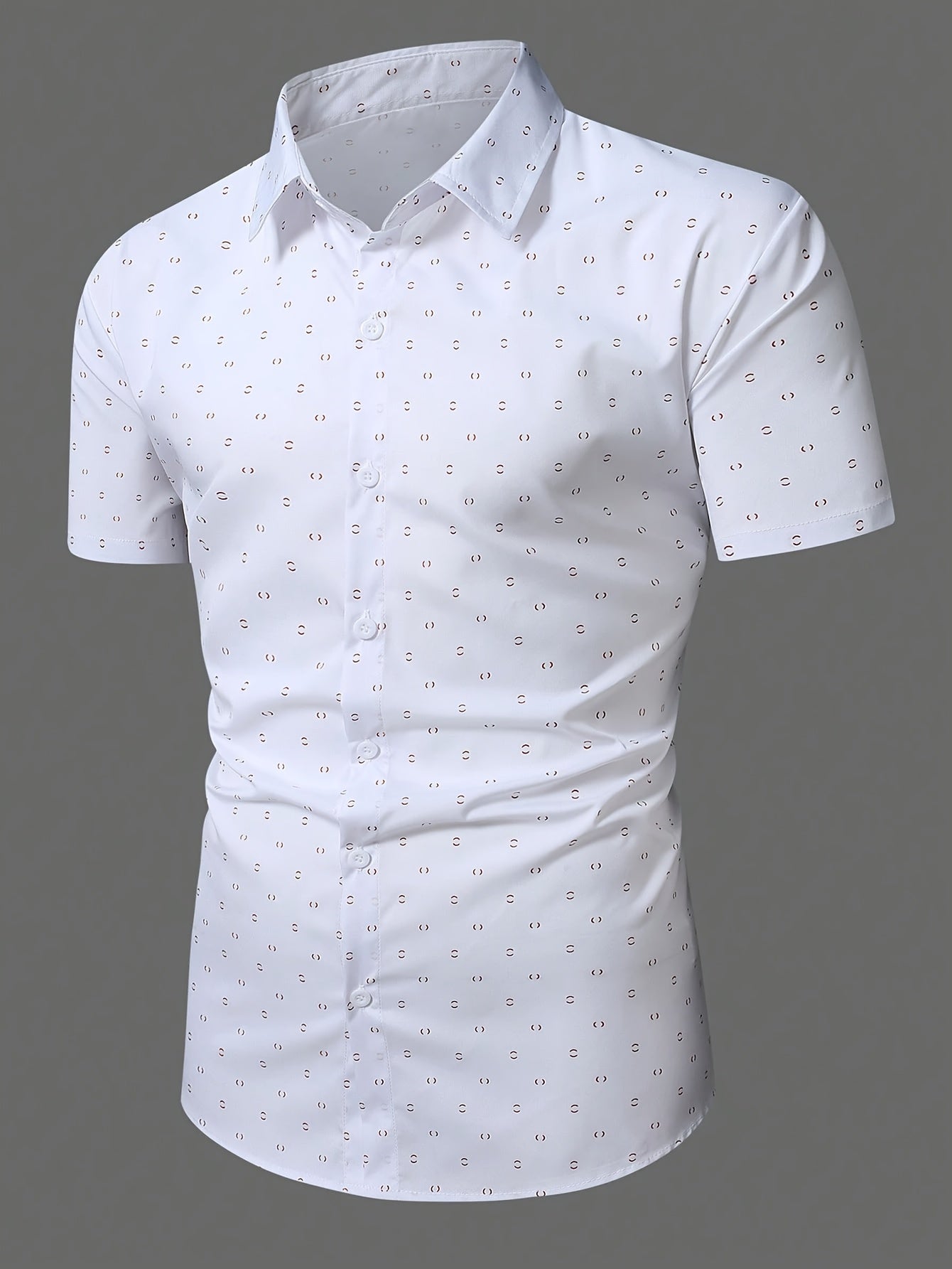Herrskjorta Kortärmad Modern Business Casual Mönstrad Skjorta för Sommar