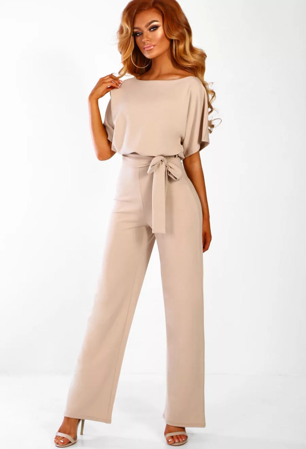 Jenny – Kortärmad Jumpsuit med Snörning i 7 Färger