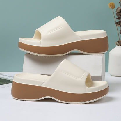Damsandaler med platåsula och öppen tå – Trendiga slip-in tofflor för sommar och vardag