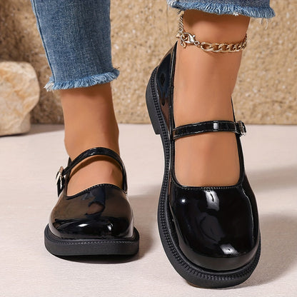 Dam Mary Jane Skor – Klassiska Preppy Loafers för Vardag och Fest