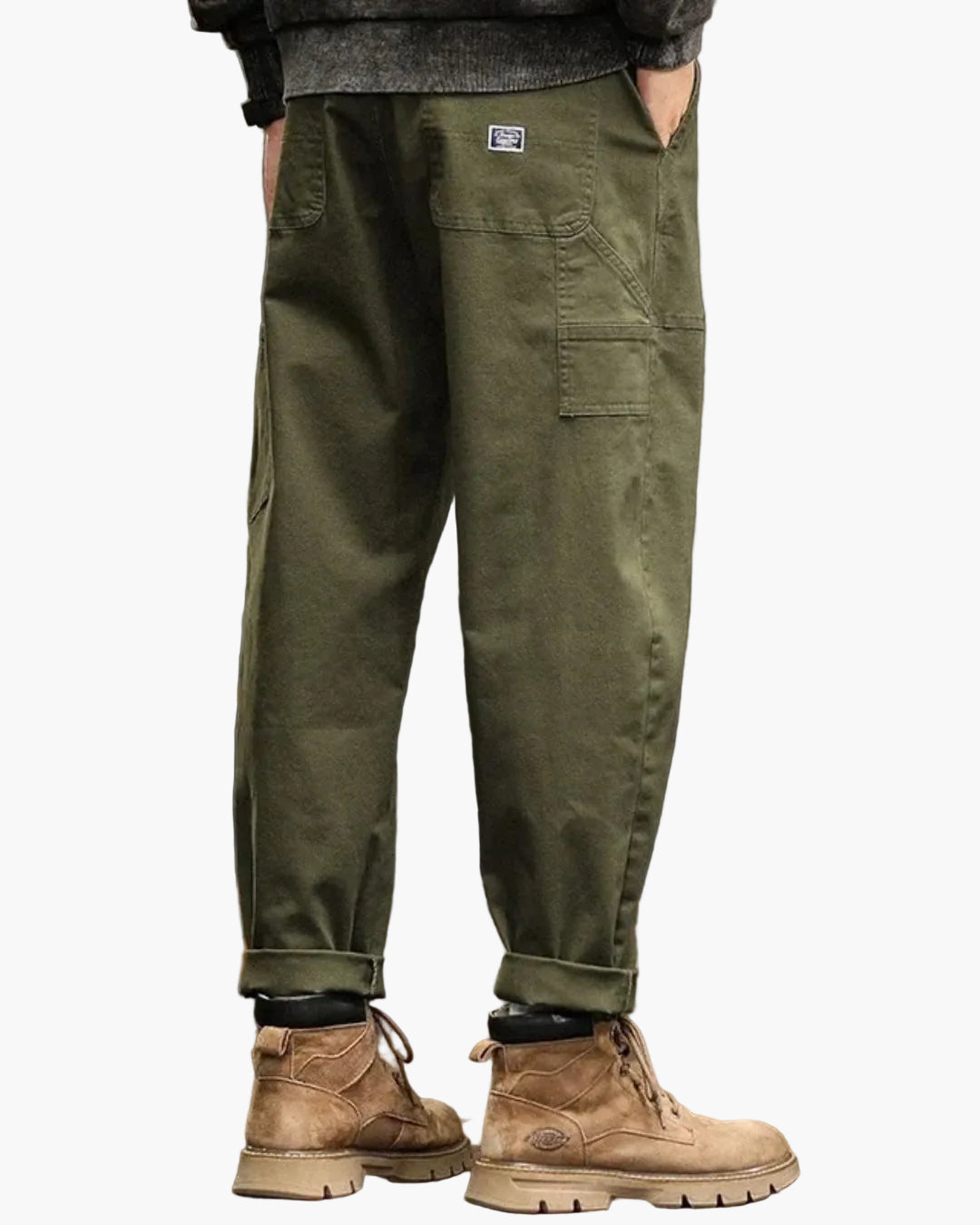 Herr Cargo Byxor Avslappnad Passform Vintage Utility