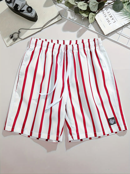 Herrshorts med ränder, avslappnad stil, perfekta för sommar och fritid