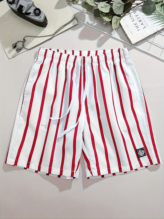 Herrshorts med ränder, avslappnad stil, perfekta för sommar och fritid