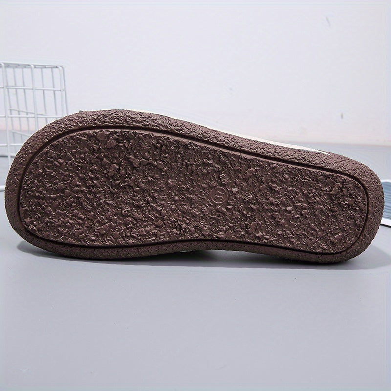 Dammuleskor mockaimitation slip-on med tjock sula, bruna