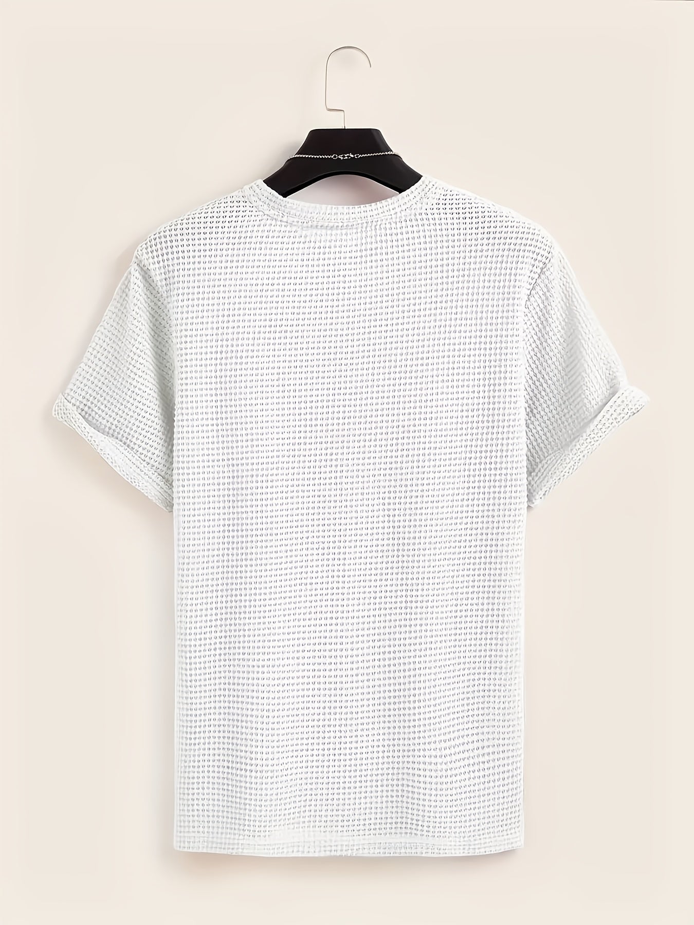 Herr T-shirt med modern nätstruktur och avslappnad passform – Perfekt för vardag och semester