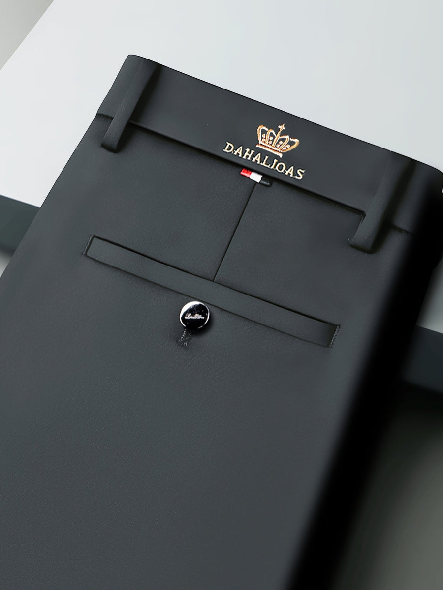 Herrbyxor fodrade med mjukt material, klassiska, enfärgade