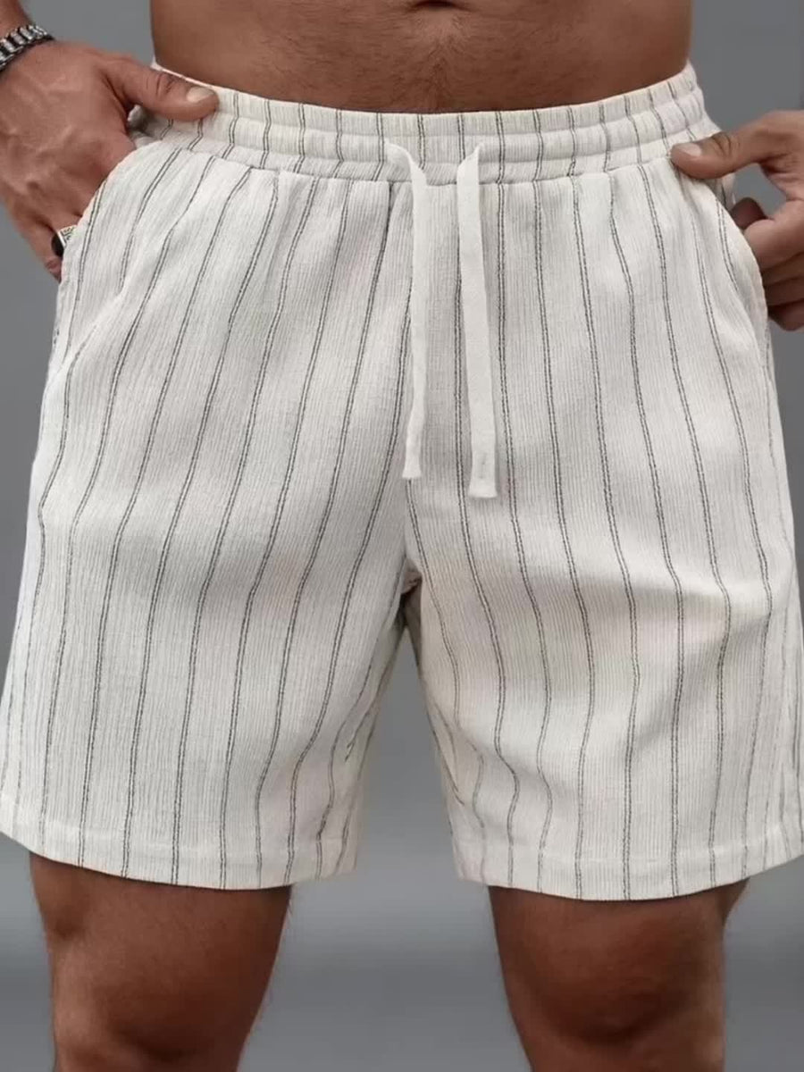 Herr Shorts med Smala Ränder – Avslappnad och Trendig Stil för Fritid eller Sport
