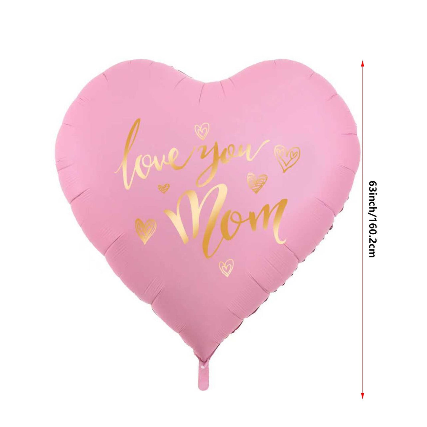 Jättehjärtformad ballong med text 'Love You Mom' – Perfekt present till mamma och festdekoration