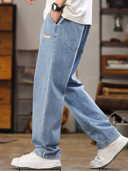 Herr Jeans Jogger Byxa Avslappnad Stil för Vardagsbruk