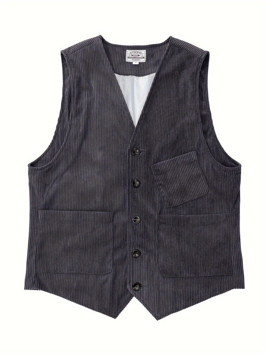 Herrväst i klassisk workwear-stil – elegant och mångsidig väst för arbete och fritid