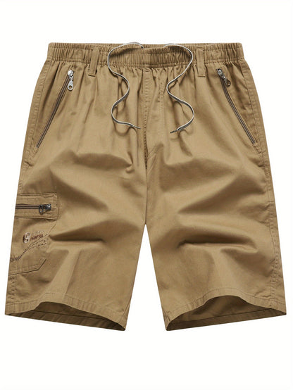 Herr Cargo Shorts med Flera Fickor och Dragkedja – Avslappnad och Praktisk Stil för Vardagsbruk