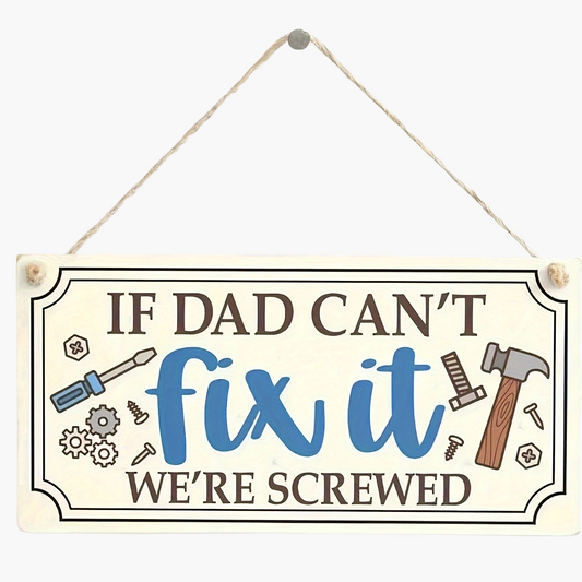 Humoristisk skylt för män – Väggdekoration till pappa – Rolig present till verkstad, garage eller man cave
