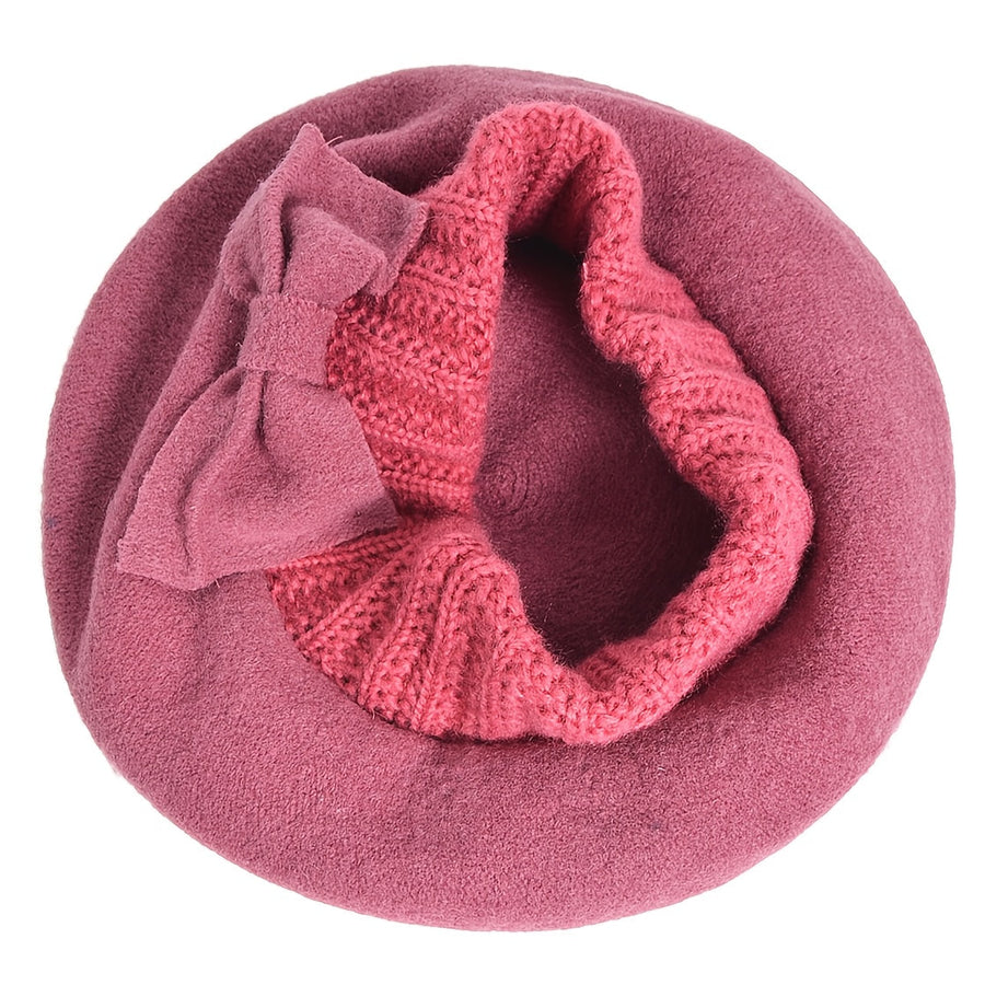 Women's Bow Accent Beret Hat