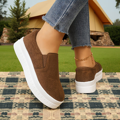 Dam Slip-on Sneakers med Platåsula – Elegant och Vardagschic Loafer för Vår och Sommar