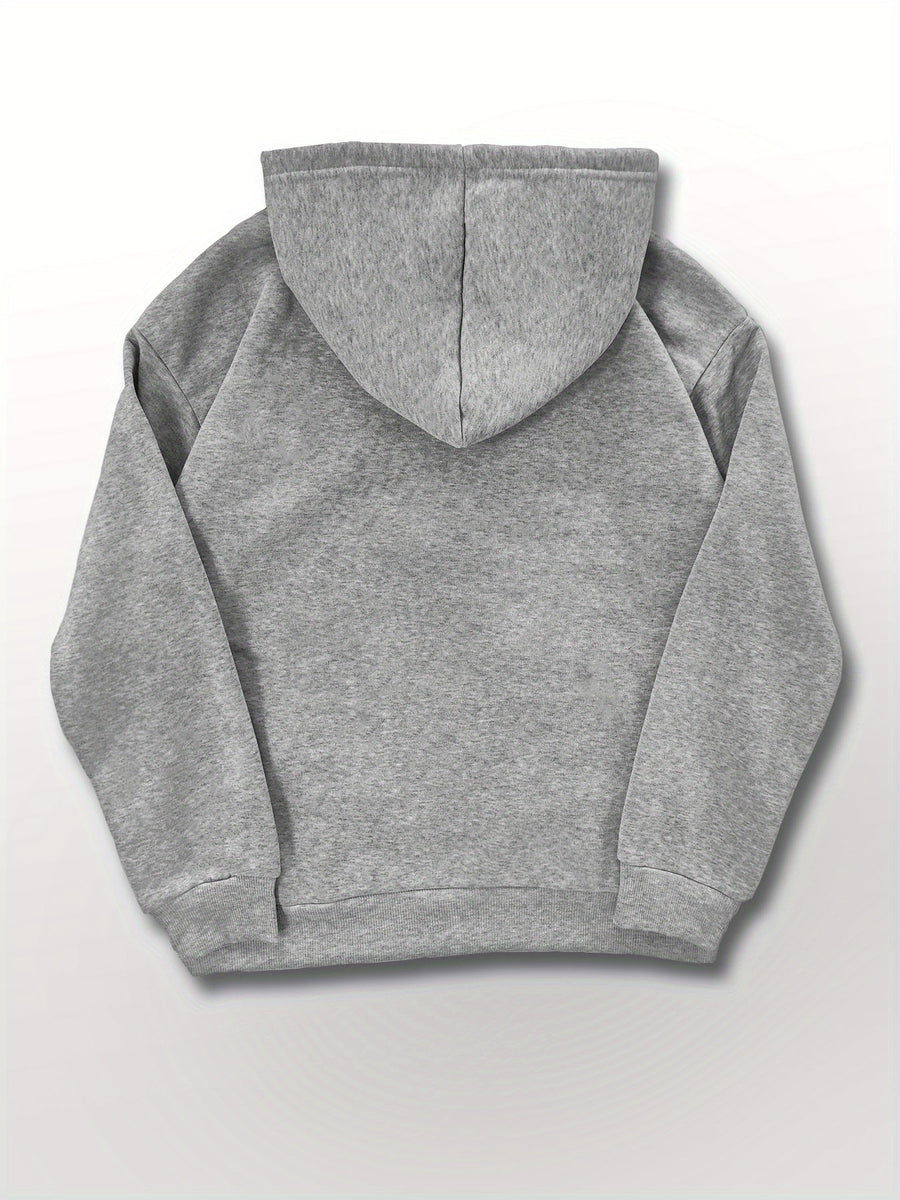 Unisex Hoodie med Kanintryck och Dragsko, Fickor, Mjukt Material