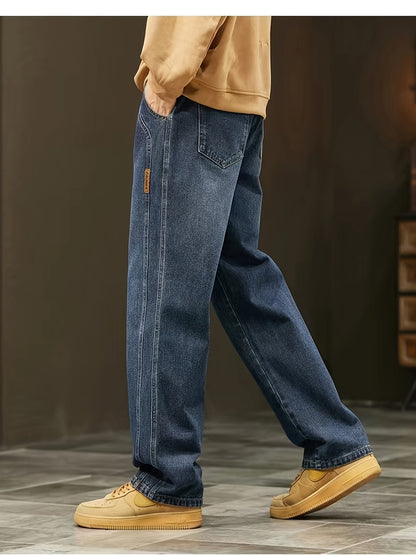 Herr Lösa Baggy Jeans Streetwear Lediga Byxor för Unga
