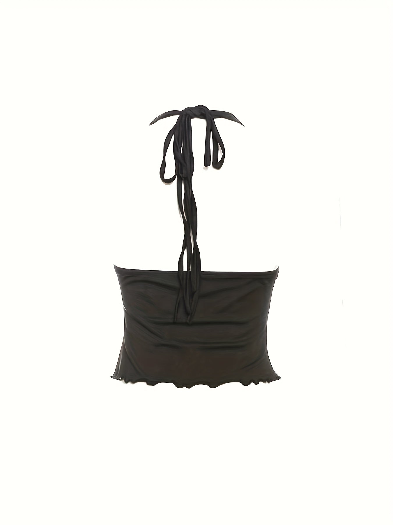 Dam Halterneck Festtopp med Ringdetalj – Modern Partylook och Trendig Design