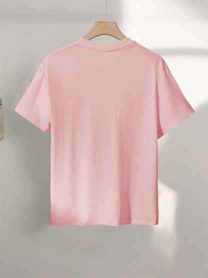 Dam T-shirt med abstrakt ansikte och modern konststil – casual för vår och sommar