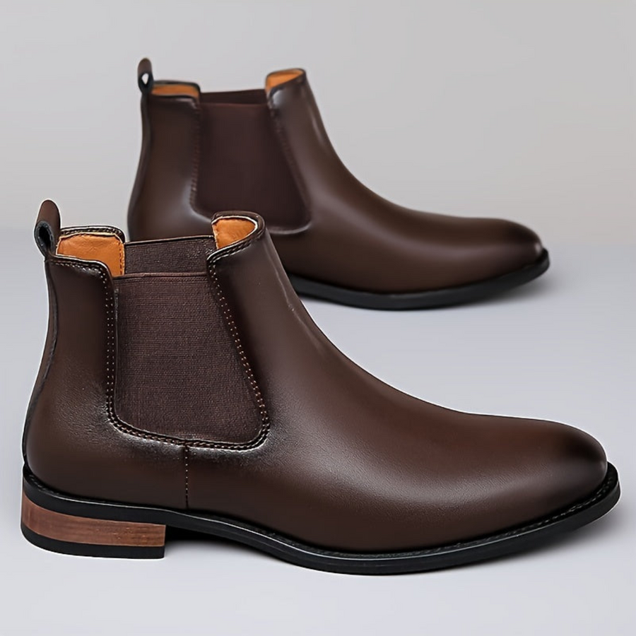 Herr Chelsea Boots, Klassiska Ankelkängor med Elastisk Sidopanel
