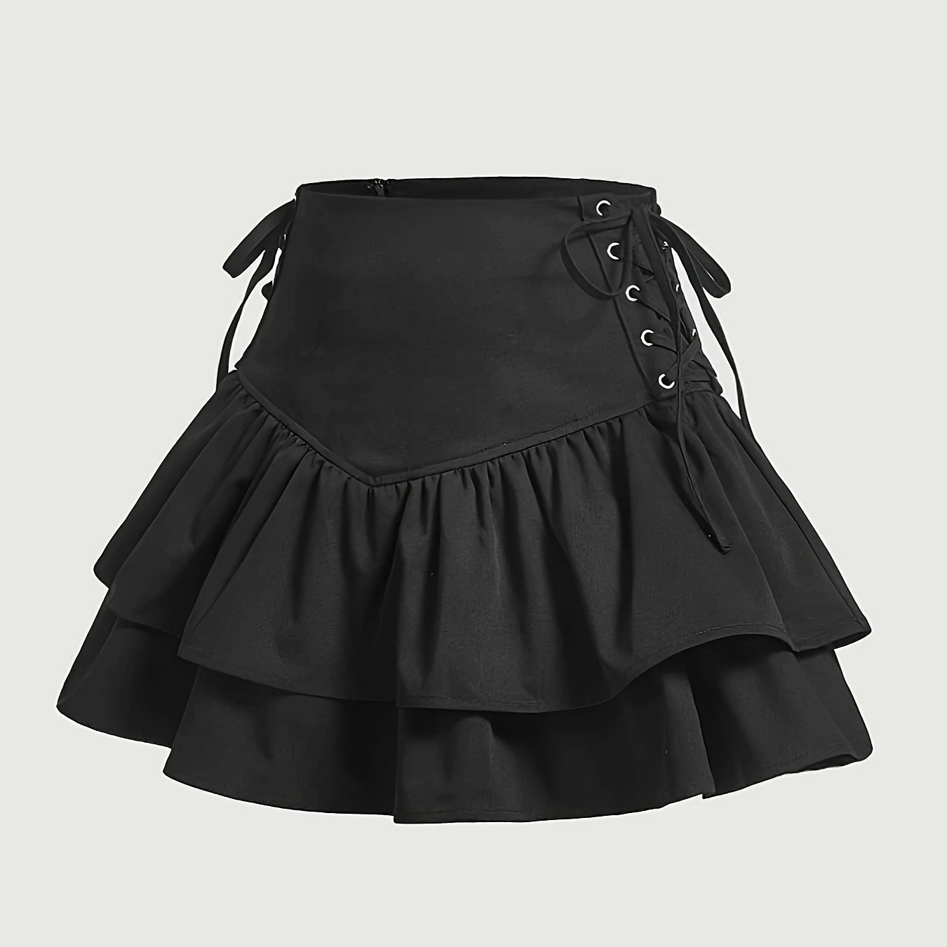 Dam Kjol Volang Gotisk Stil Elegant Festklädsel