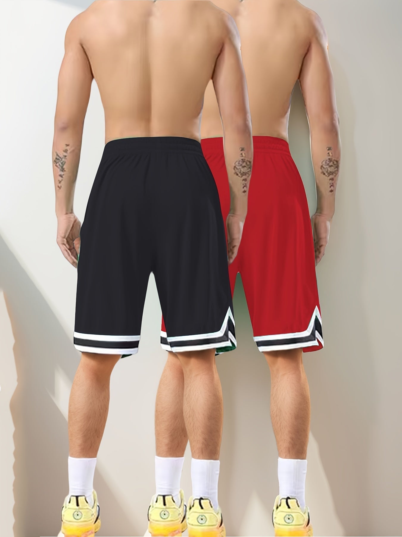 Herrar Basketshorts 2-pack – Sportiga Långa Shorts för Träning och Fritid