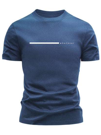 Herr T-shirt Modern Casual Stil "Whatever" Tryckt Design – Perfekt för Vardagsbruk
