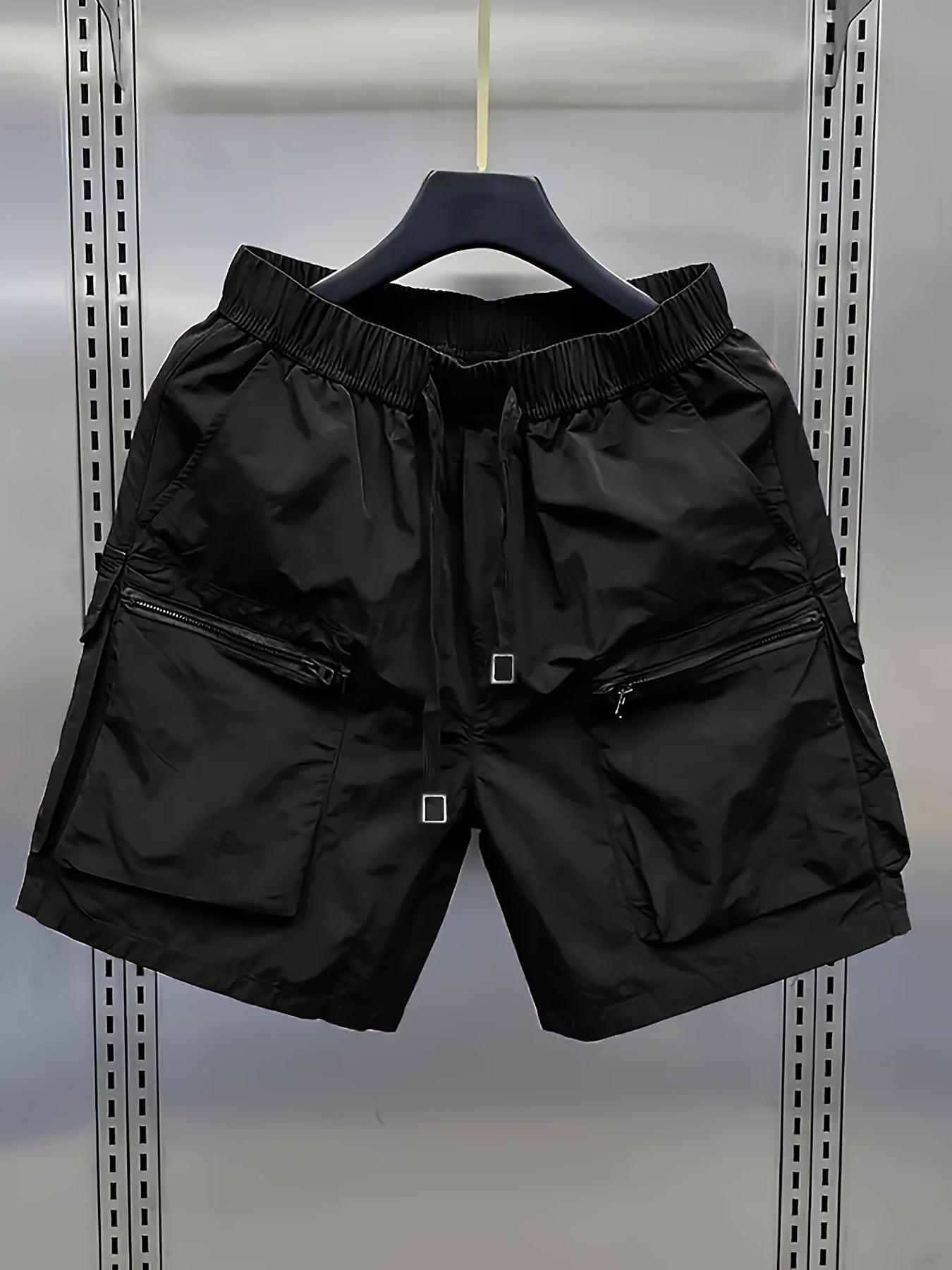 Herrarnas avslappnade cargoshorts med stora fickor och dragkedja – trendig streetwear för vardag och fritid
