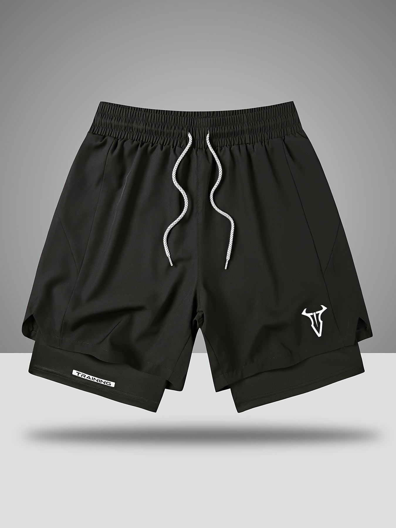 Herr Träningsshorts Sport Regular Fit med Fickor och Geometriskt Mönster