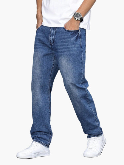 Herrjeans Loose Fit Streetwear Avslappnad Stil