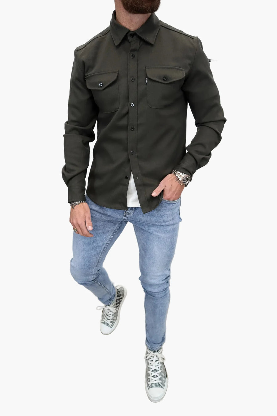 Herr Skjortjacka Modern Stil – Avslappnad och Trendig Vardagsjacka