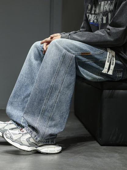 Herr Lösa Baggy Jeans Streetwear Lediga Byxor för Unga