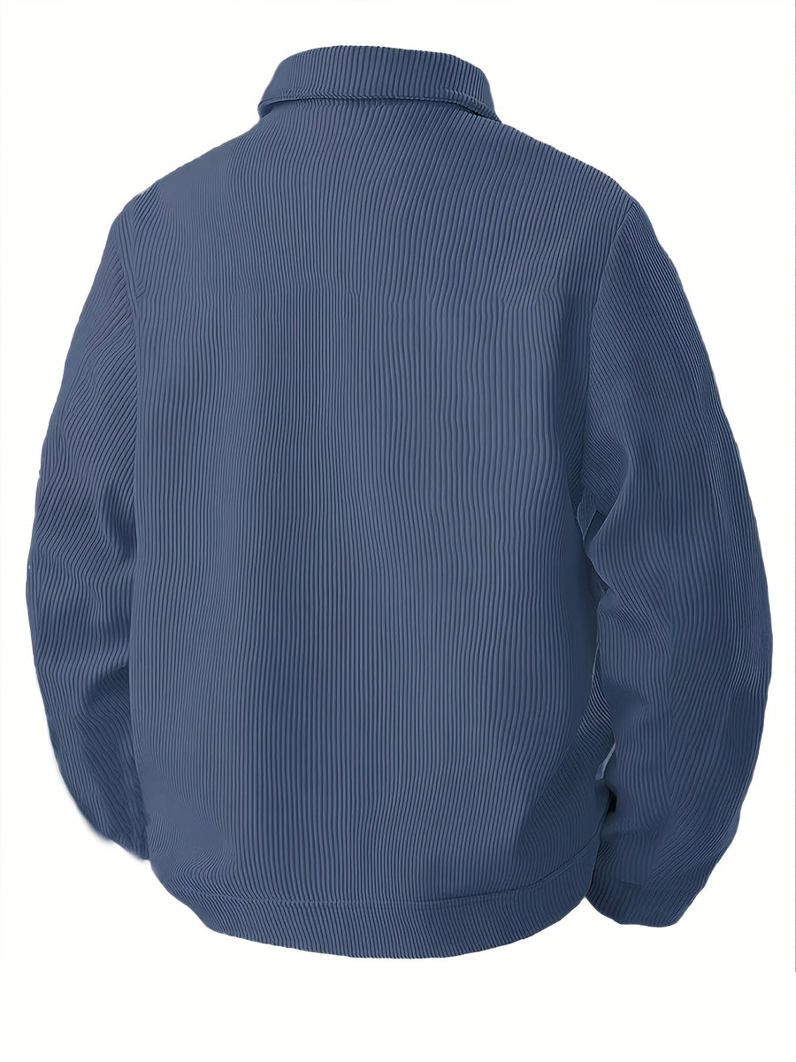 Unisex manchesterjacka med krage och bröstfickor, avslappnad stil