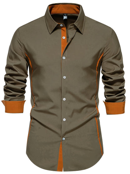 Herr Skjorta Slim Fit Elegant Design för Vardag och Fest