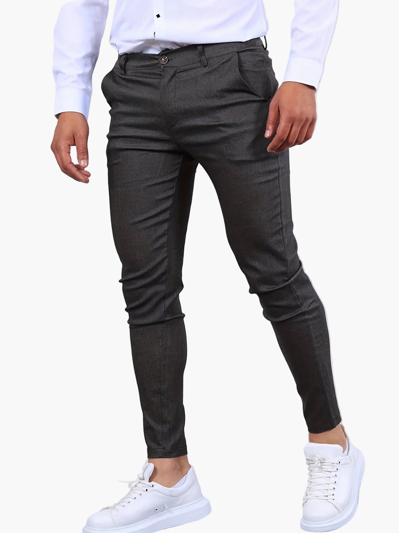 Herr Slim Fit Kostymbyxor för Affär och Kontor, Modern Stil