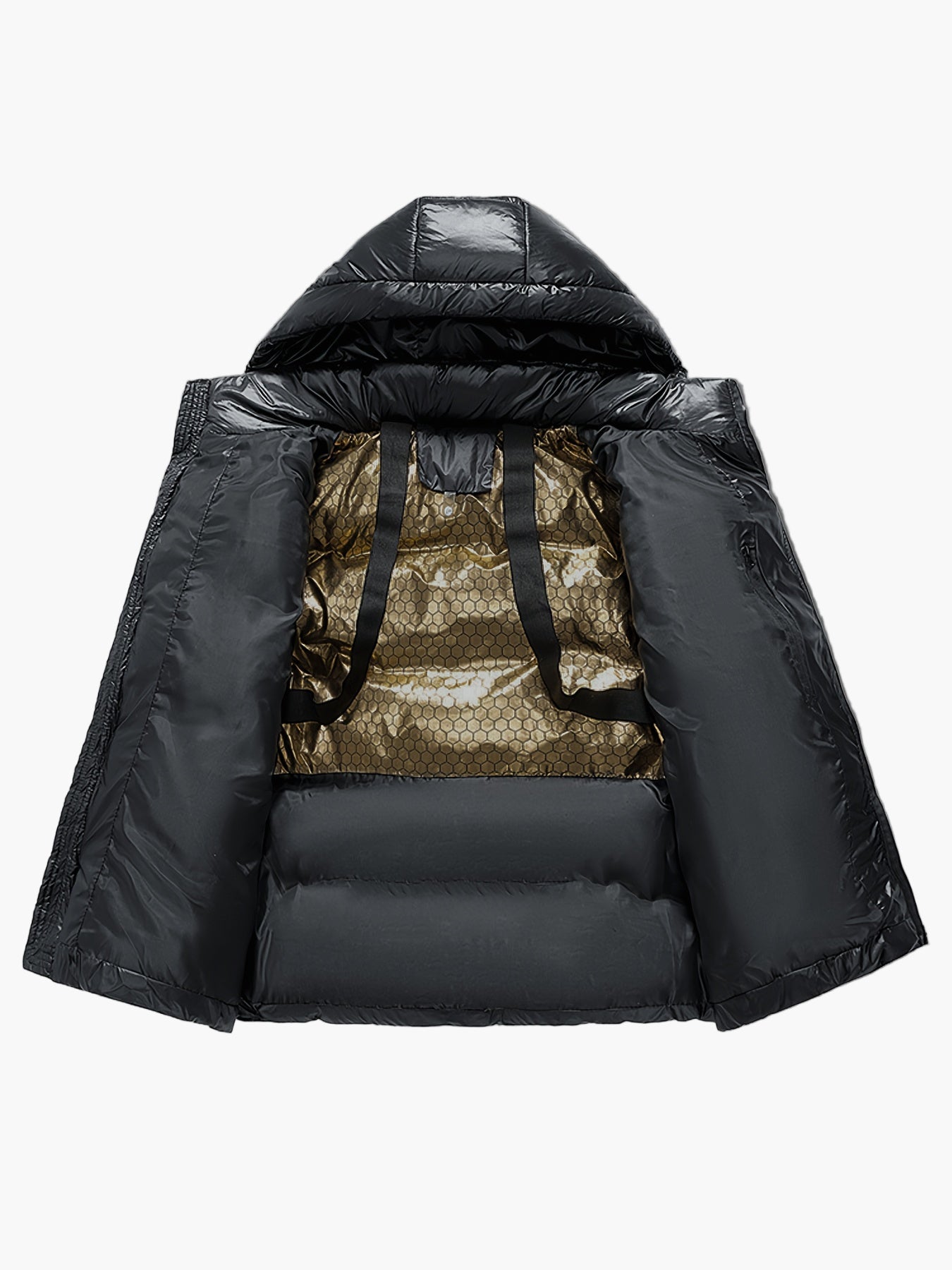 Herr Vinterjacka Puffer med Huva – Urban Stil och Värme för Kallt Väder