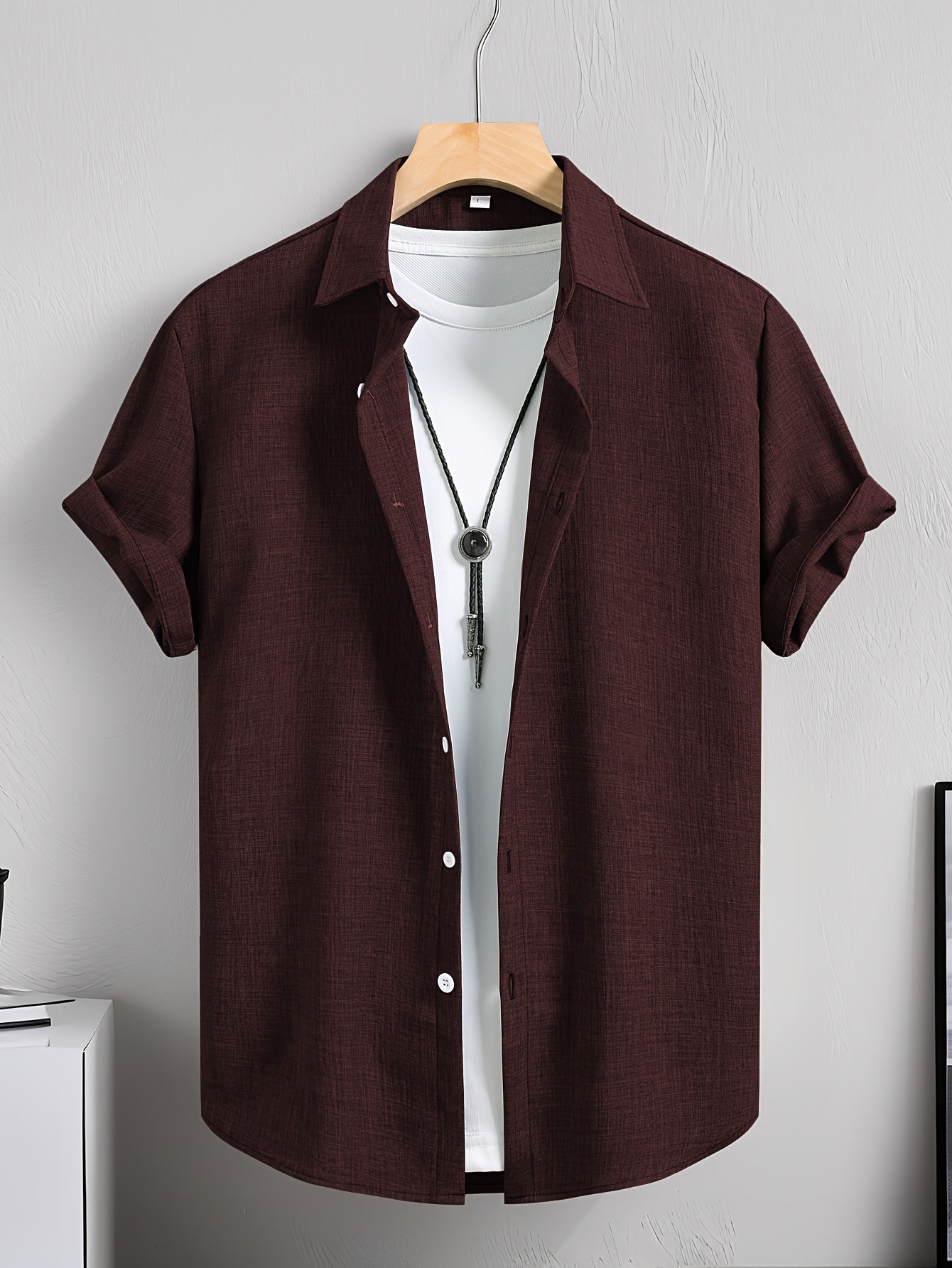Herr Skjorta Kortärmad Casual Stil Perfekt för Sommar och Lediga Tillfällen