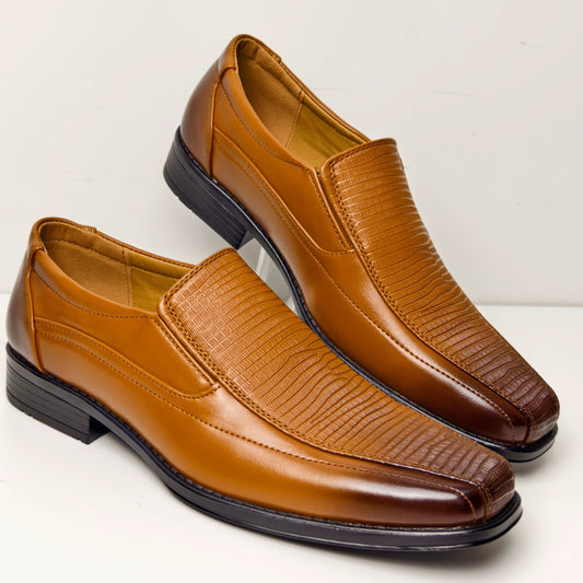 Herr Business Slip-On Skor med Fyrkantig Tå för Utomhus och Vardag