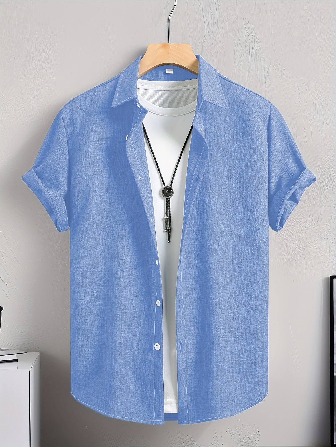 Herr Skjorta Kortärmad Casual Stil Perfekt för Sommar och Lediga Tillfällen