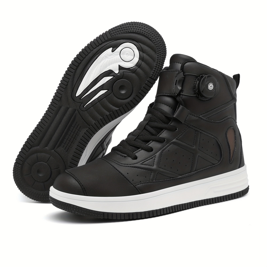 Höga sneakers med justerbar passform och tjock sula, svart