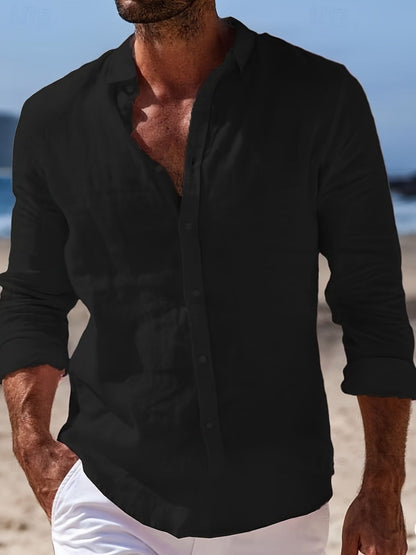 Herr Skjorta Casual Långärmad Ledig Strandstil Weekend