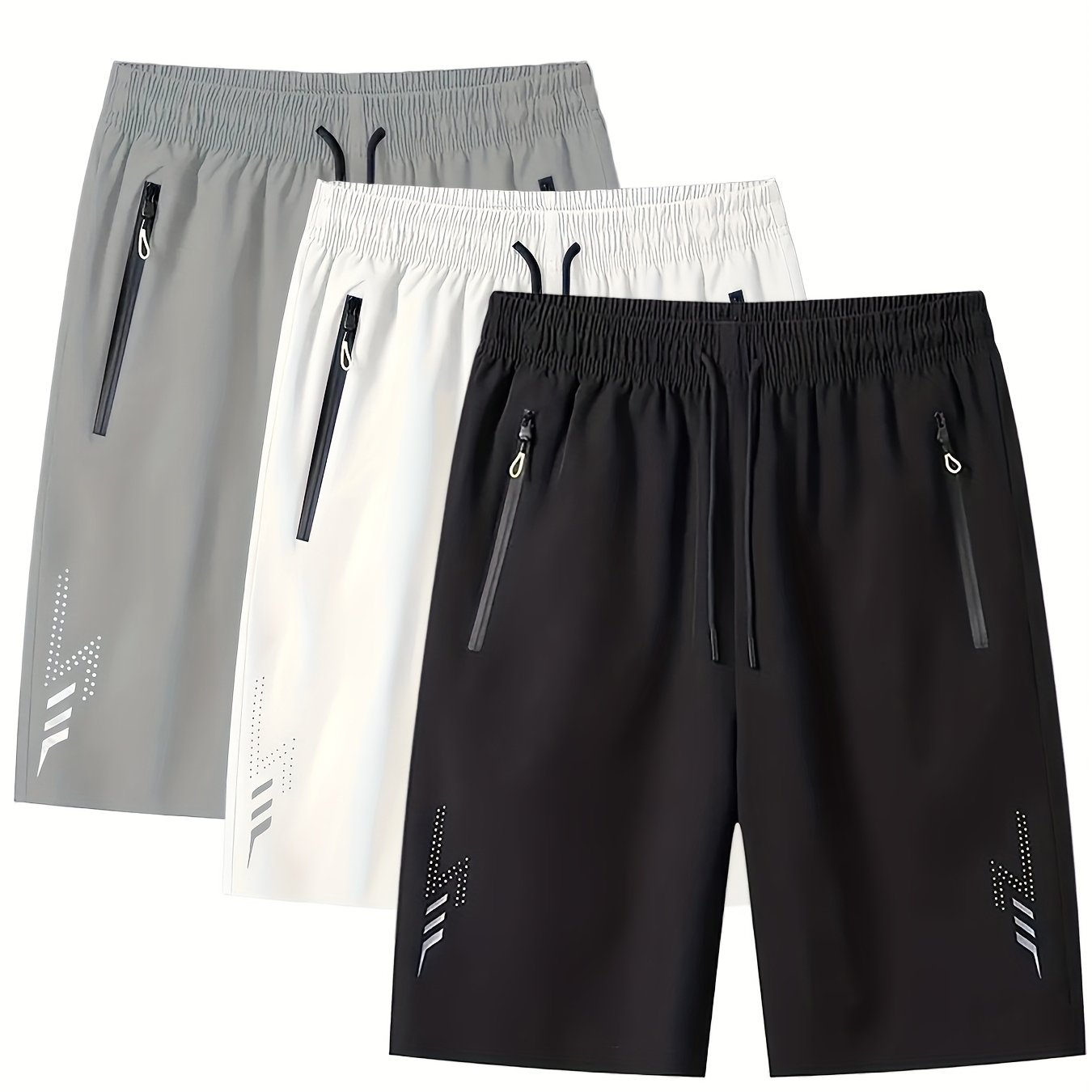 Herrar Sportiga Shorts med Dragkedjefickor – Perfekt för Träning, Löpning och Fritid