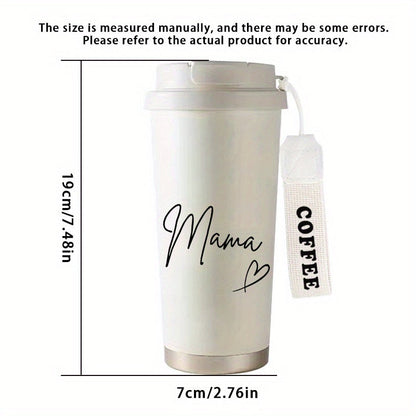 Kaffemugg med text 'Mama' – Perfekt present för kvinnor, modern och praktisk termosmugg för kaffe och te