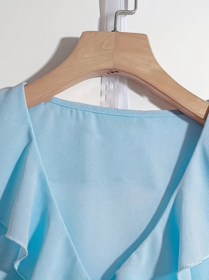 Damblus med volang och puffärmar för elegant och romantisk stil - Perfekt för vardag och fest