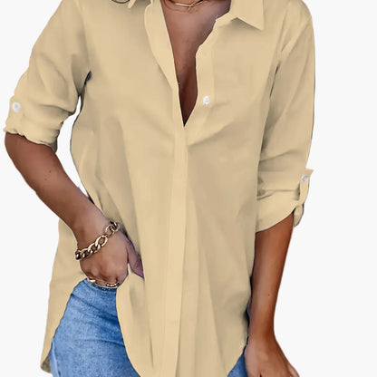 Dam Skjorta Oversized Långärmad Casual Vardagsstil