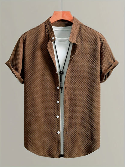 Herr Skjorta Kortärmad Casual Med T-shirt Layered Look, Perfekt För Sommar