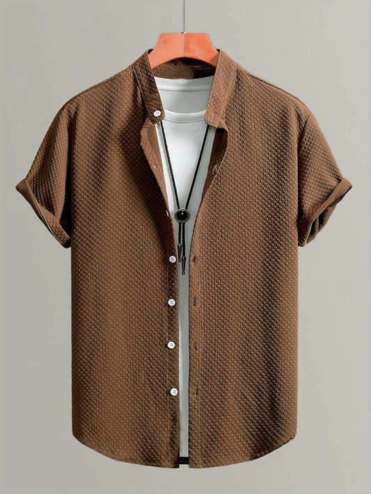 Herr Skjorta Kortärmad Casual Med T-shirt Layered Look, Perfekt För Sommar