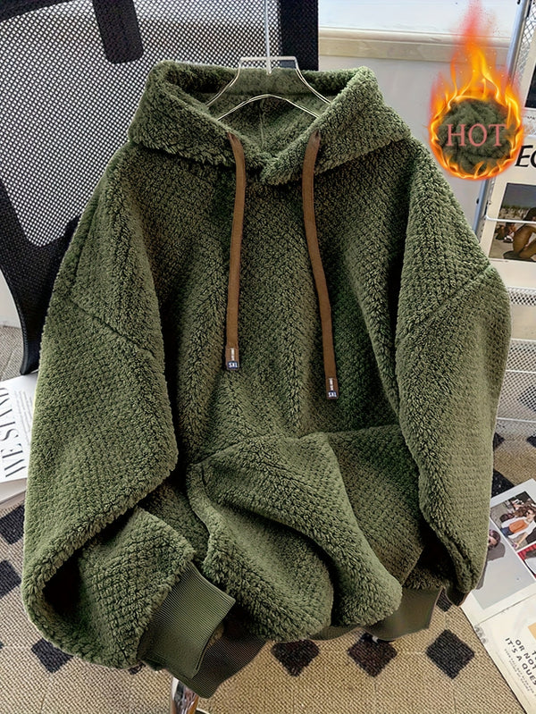 Fleece Hoodie med Huva och Känguruficka, Mjuk och Mysig