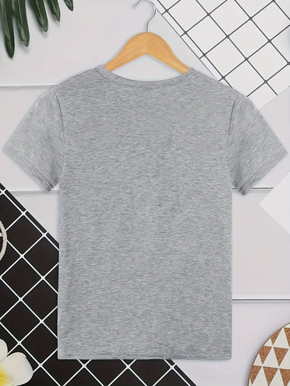 Herr T-shirt med rolig katt och retrotryck – Pew Pew Madafakas – Kort ärm, avslappnad stil